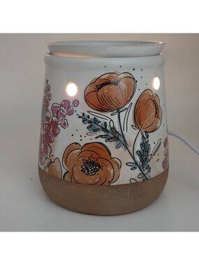 ScentSationals Freckled Floral Wax Warmer Orange Full Size 25W Farmhouse Decor